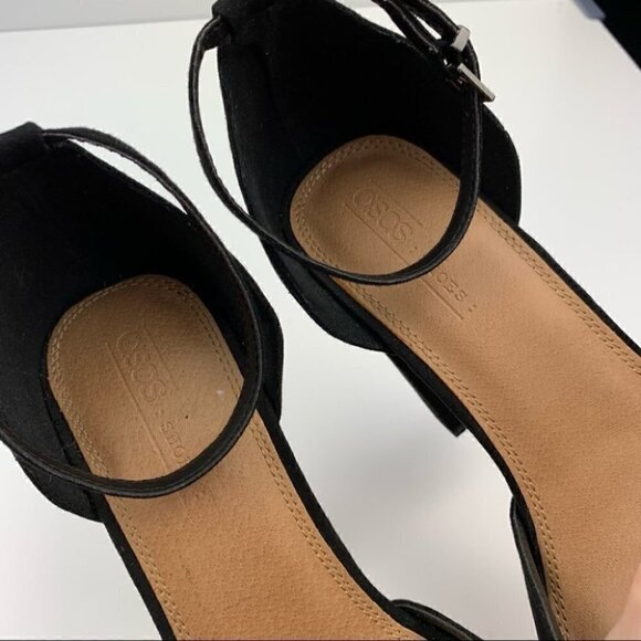 Asos heels 7 black faux suede Dorsay pointy toe - Picture 11 of 12